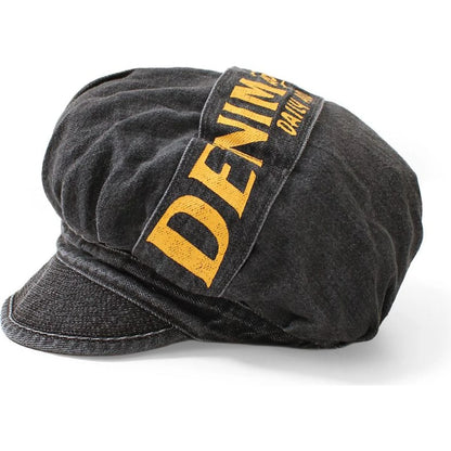 Kapital 11.5oz Black Denim Cap (Denim Repair Print)
