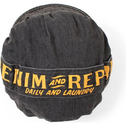 Kapital 11.5oz Black Denim Cap (Denim Repair Print)