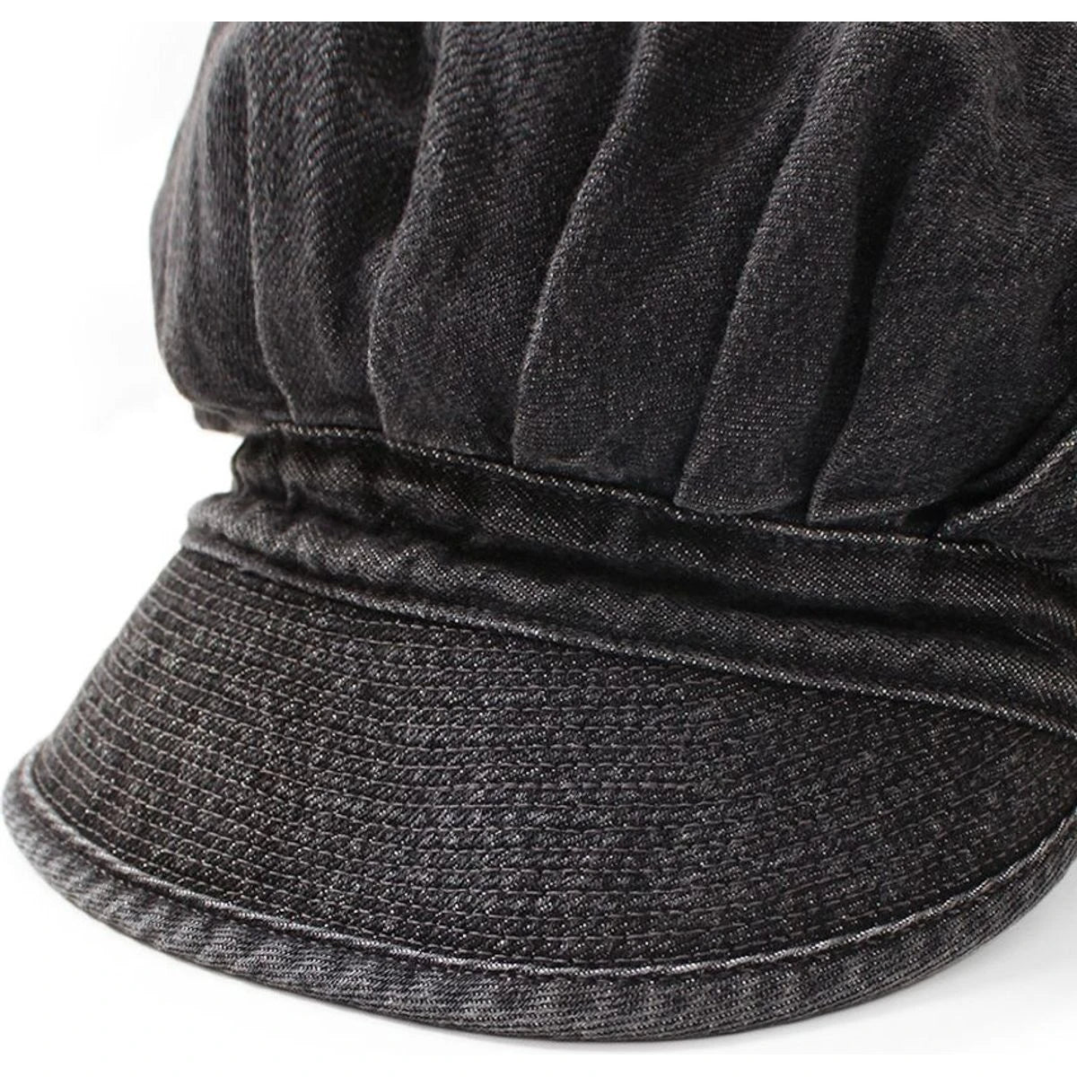 Kapital 11.5oz Black Denim Cap (Denim Repair Print)