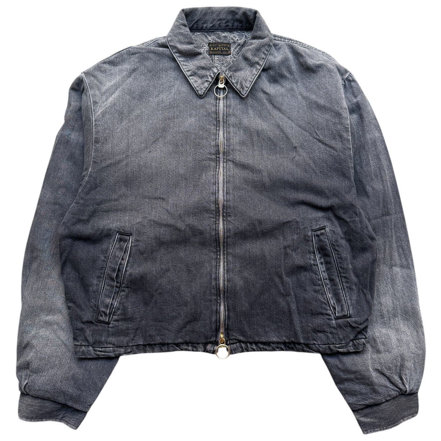 Kapital 11.5oz Black x Black Denim Hacksaw Drizzler Jacket