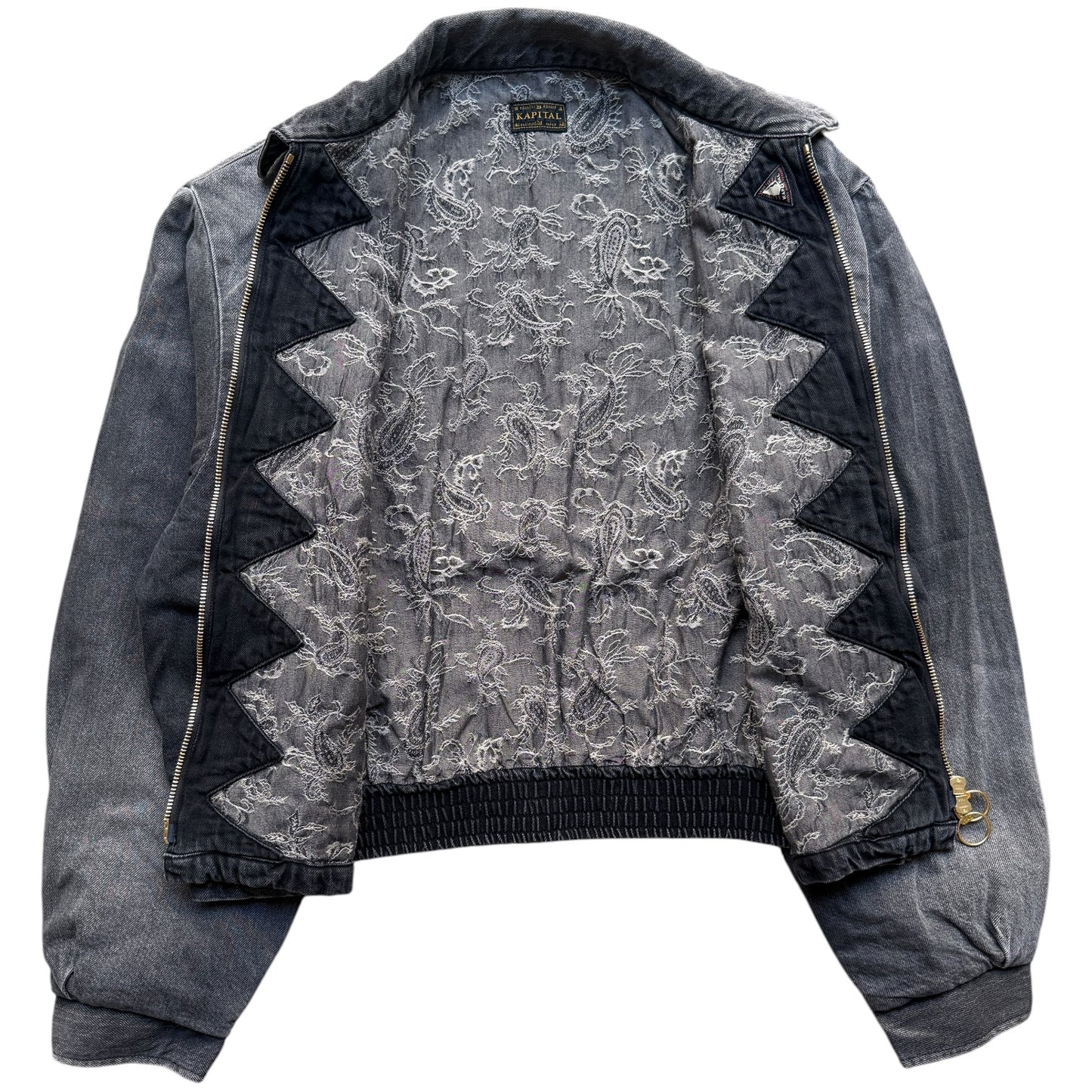 Kapital 11.5oz Black x Black Denim Hacksaw Drizzler Jacket