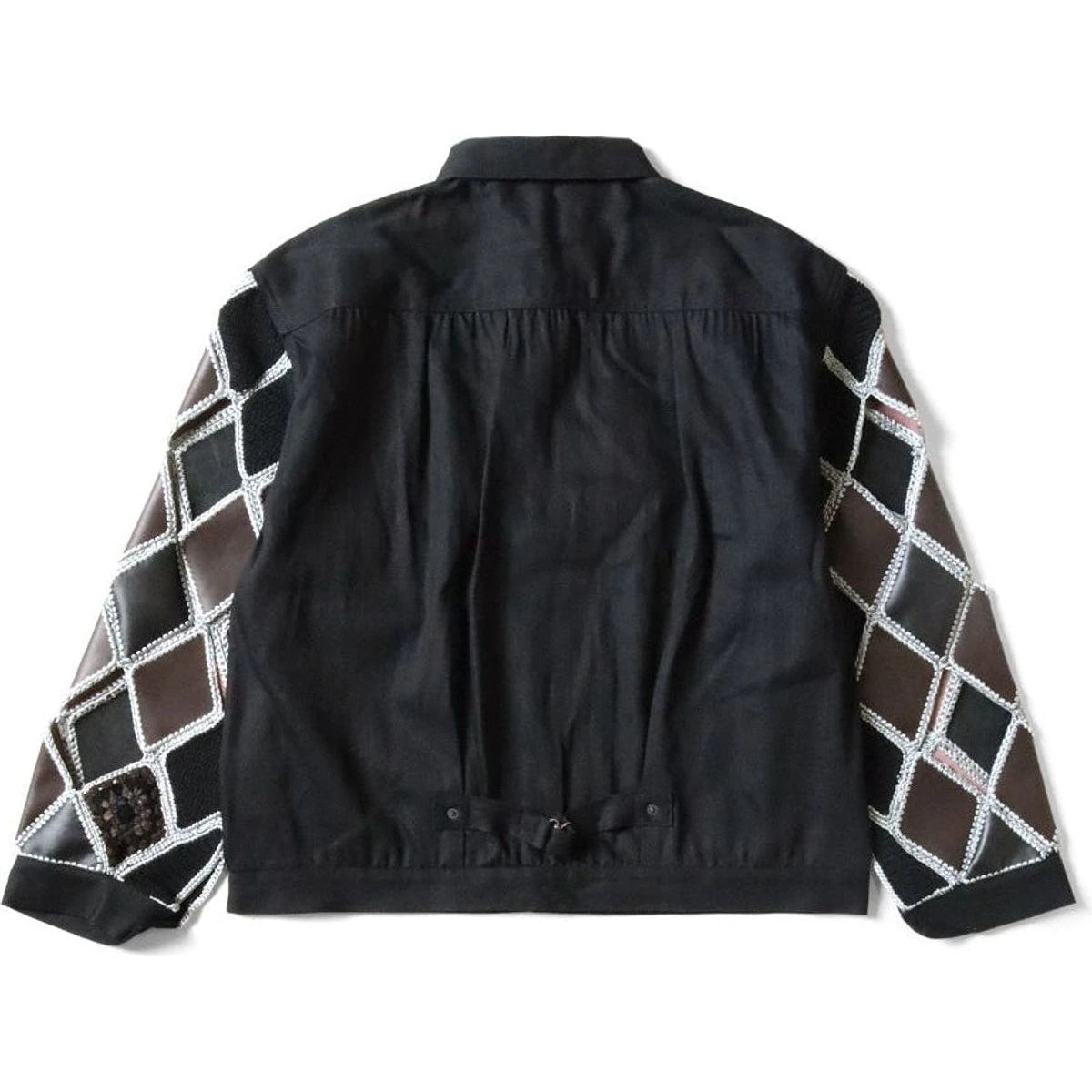 Kapital 11.5oz Black x Black Denim Hippy Crochet Sleeve 1st Jacket