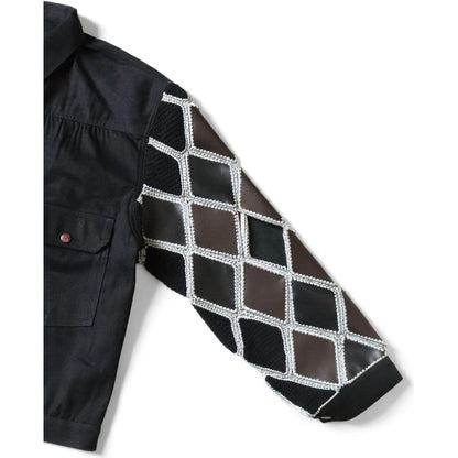 Kapital 11.5oz Black x Black Denim Hippy Crochet Sleeve 1st Jacket