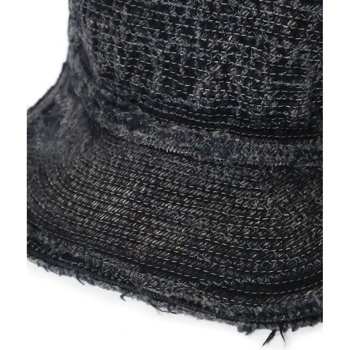 Kapital 11.5oz Black x Black Denim Old Man & The Sea Cap (Distressed Remake)