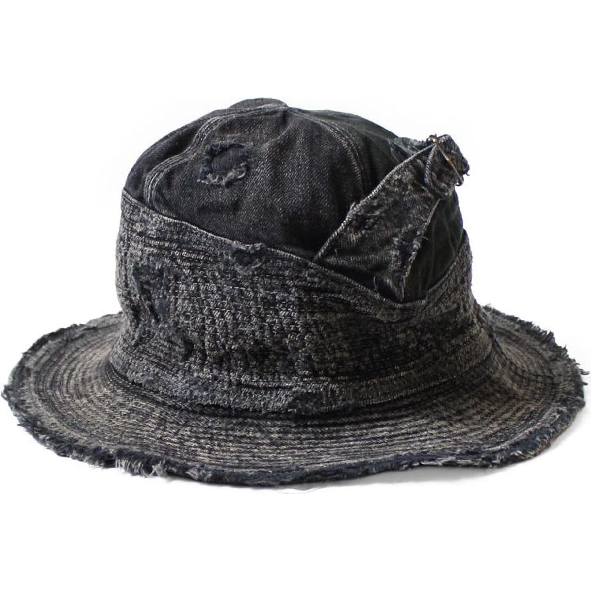 Kapital 11.5oz Black x Black Denim The Old Man and the Sea Hat (Crash Remake)