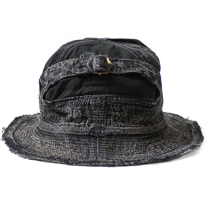 Kapital 11.5oz Black x Black Denim The Old Man and the Sea Hat (Crash Remake)