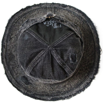 Kapital 11.5oz Black x Black Denim The Old Man and the Sea Hat (Crash Remake)
