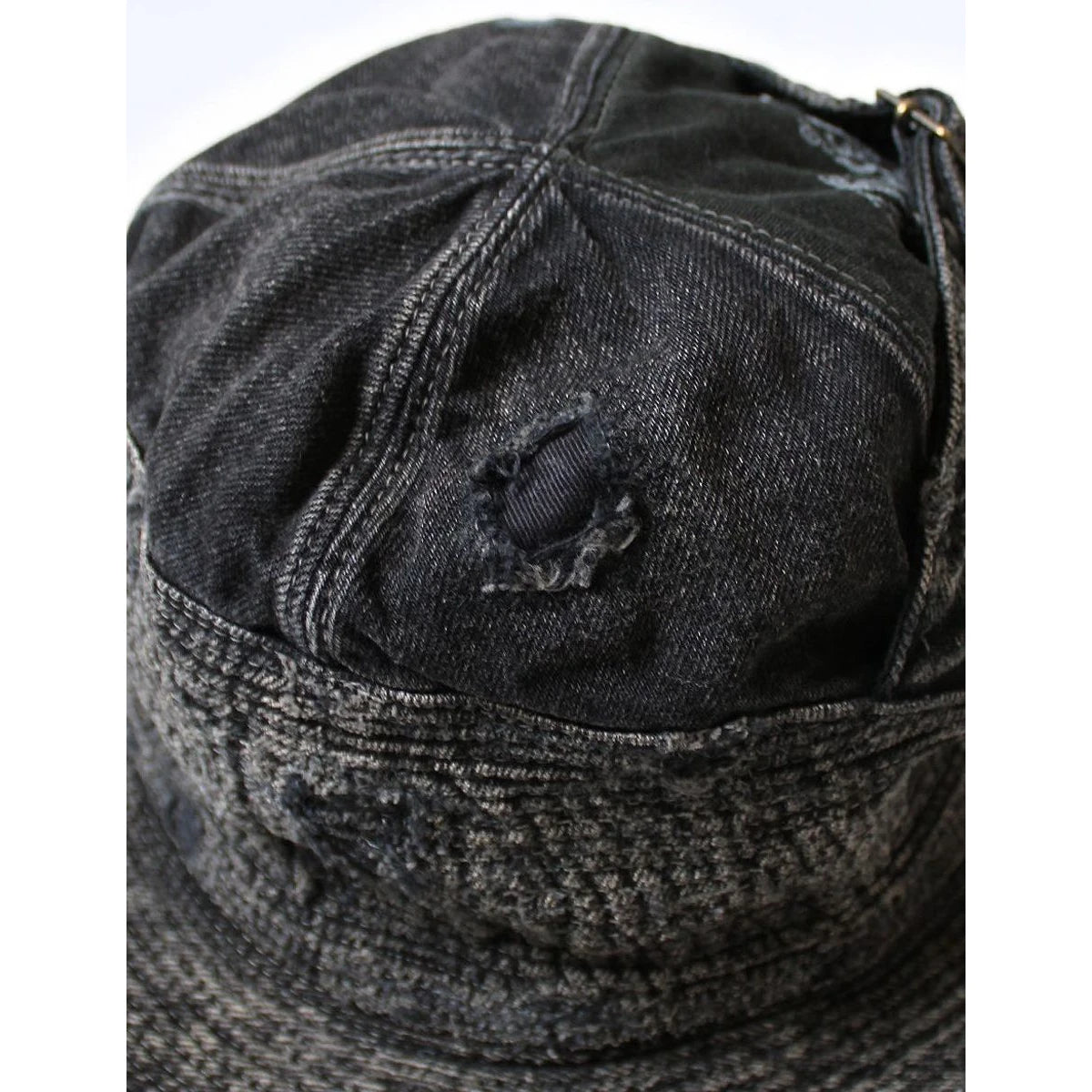Kapital 11.5oz Black x Black Denim The Old Man and the Sea Hat (Crash Remake)