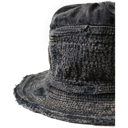 Kapital 11.5oz Black x Black Denim The Old Man and the Sea Hat (Crash Remake)
