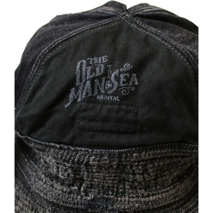 Kapital 11.5oz Black x Black Denim The Old Man and the Sea Hat (Crash Remake)