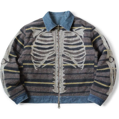 Kapital 11.5oz Denim Bone Reversible Work Jacket