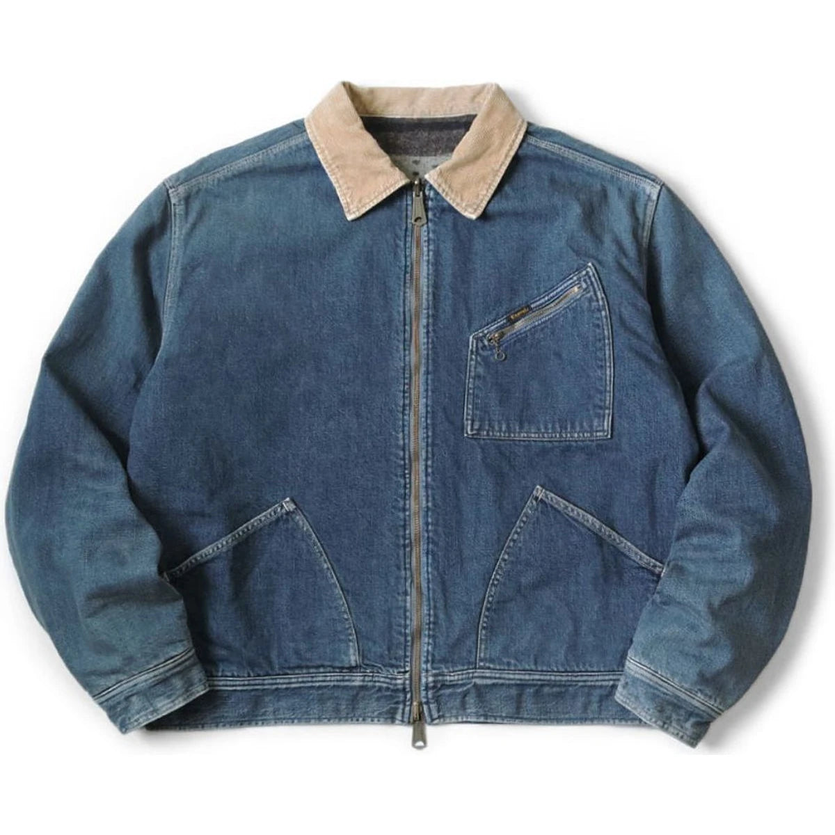 Kapital 11.5oz Denim Bone Reversible Work Jacket