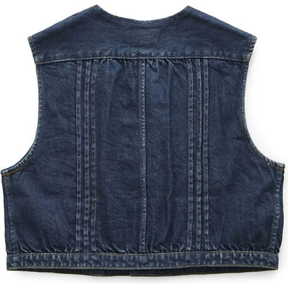 Kapital 11.5oz Denim Cropped Butterfly Concho Gilet