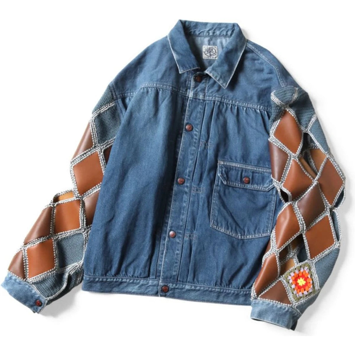 Kapital 11.5oz Denim Hippy Crochet Sleeve 1st Jacket