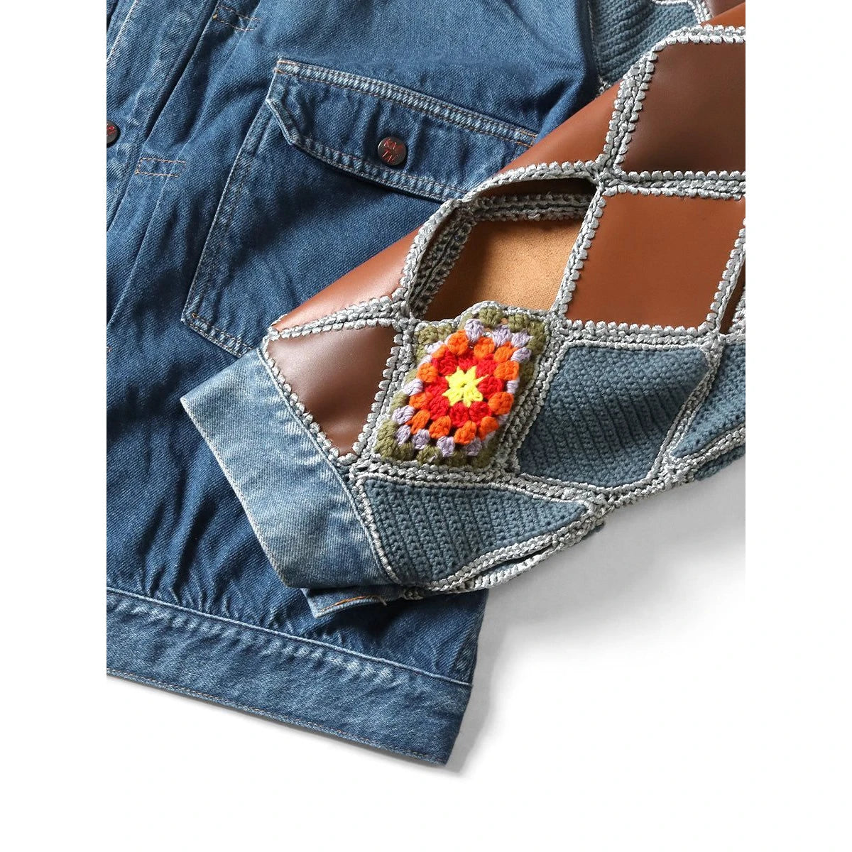 Kapital 11.5oz Denim Hippy Crochet Sleeve 1st Jacket