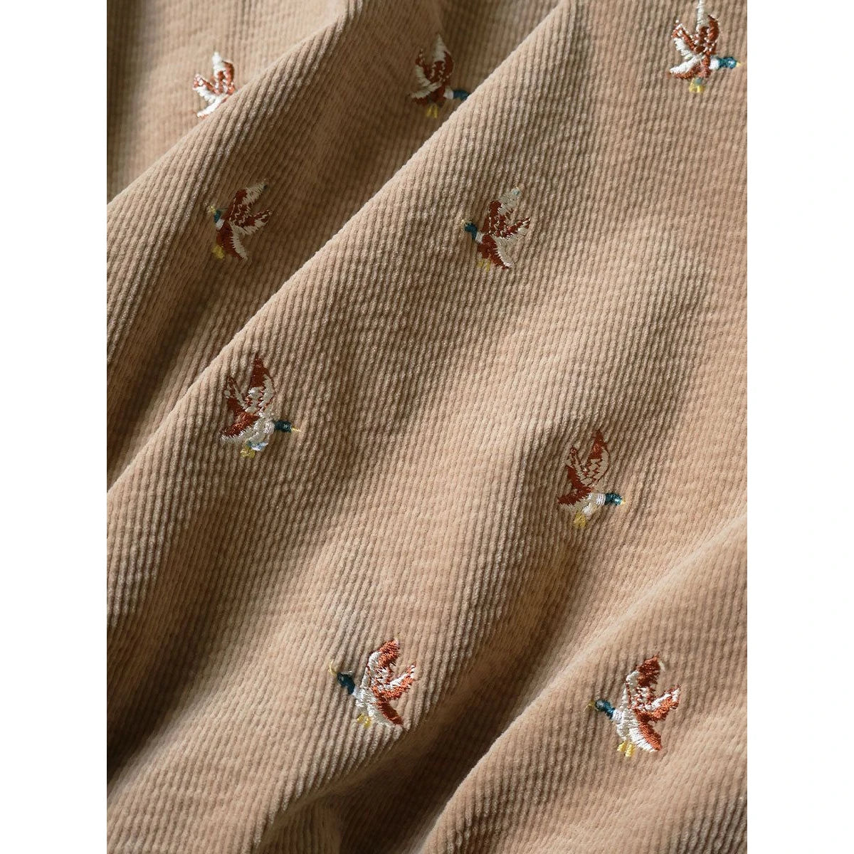 Kapital 11-Wale Stretch Corduroy Duck Embroidery Track Jacket Banner Stripe