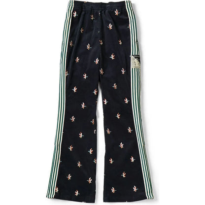 Kapital 11-Wale Stretch Corduroy Duck Embroidery Track Pants (Banner Stripe)