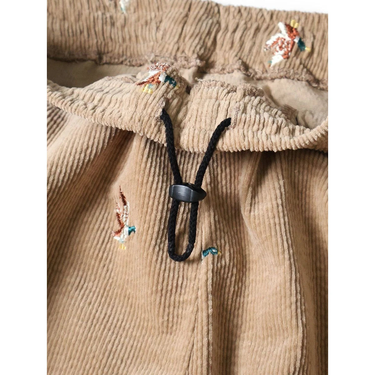 Kapital 11-Wale Stretch Corduroy Duck Embroidery Track Pants (Banner Stripe)