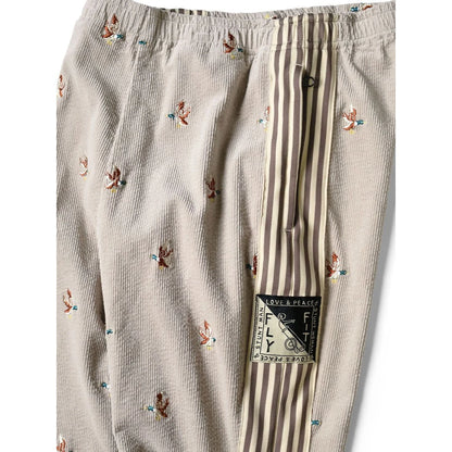 Kapital 11-Wale Stretch Corduroy Duck Embroidery Track Pants (Banner Stripe)