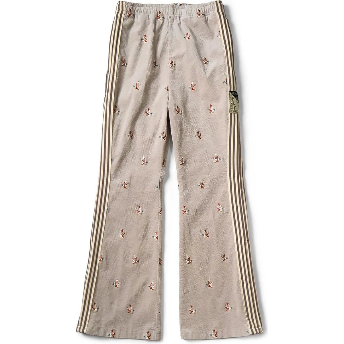 Kapital 11-Wale Stretch Corduroy Duck Embroidery Track Pants (Banner Stripe)