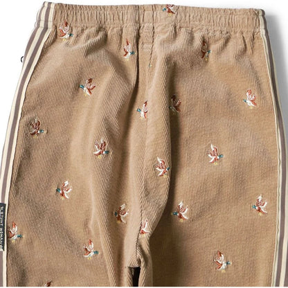 Kapital 11-Wale Stretch Corduroy Duck Embroidery Track Pants (Banner Stripe)