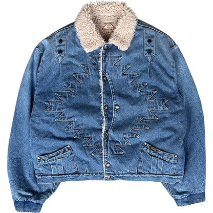 Kapital 12.5oz Broken Denim x Boa Fleece Thunderbird Jacket