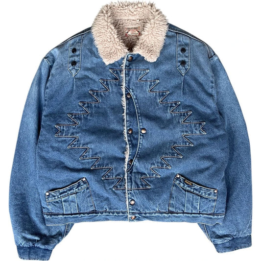 Kapital 12.5oz Broken Denim x Boa Fleece Thunderbird Jacket