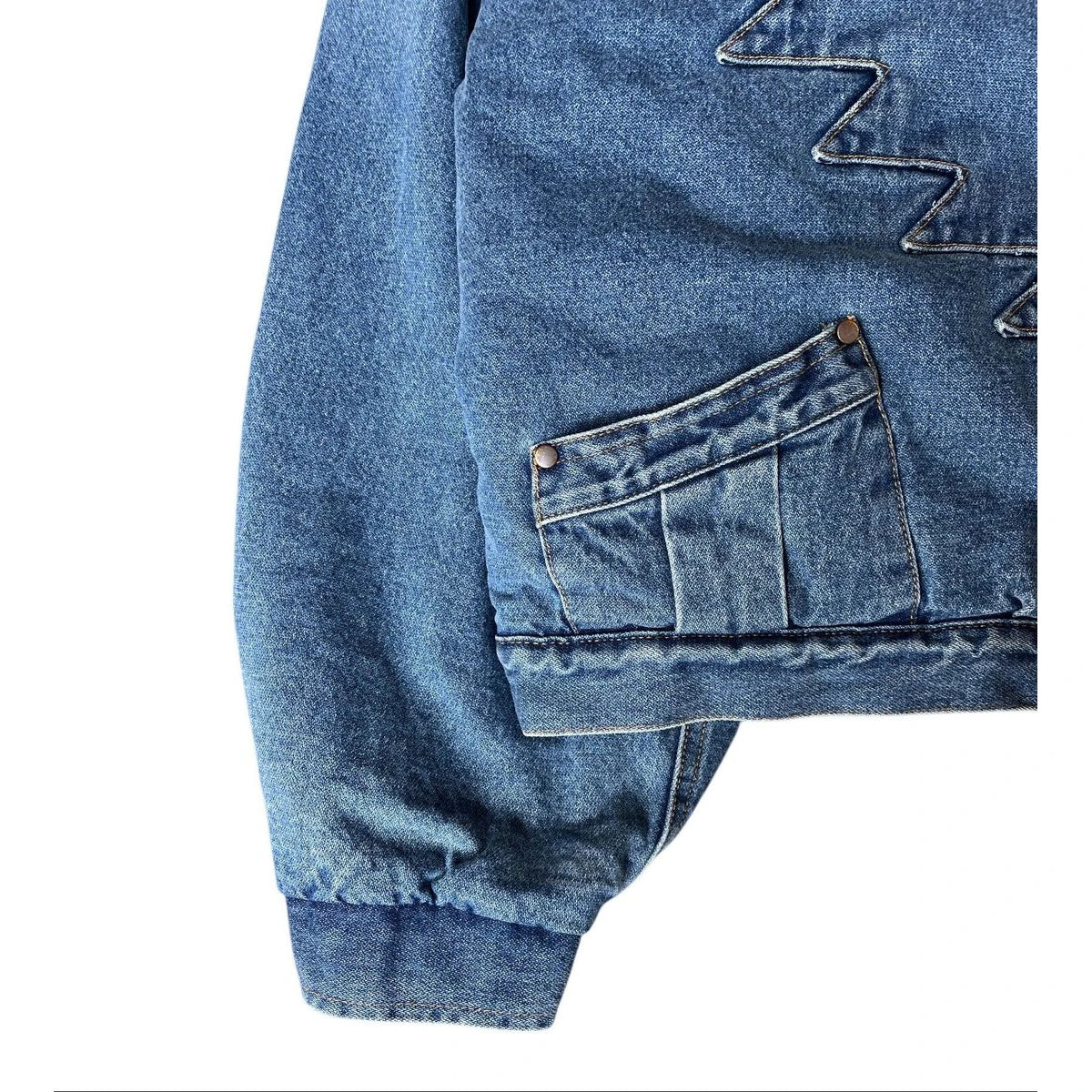 Kapital 12.5oz Broken Denim x Boa Fleece Thunderbird Jacket