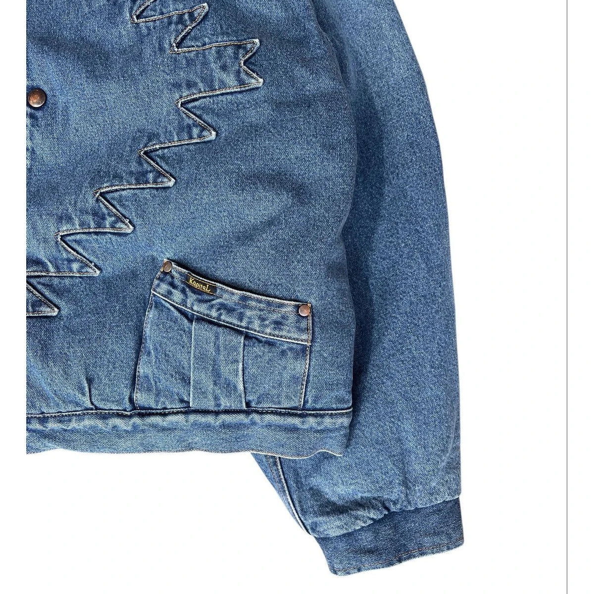 Kapital 12.5oz Broken Denim x Boa Fleece Thunderbird Jacket