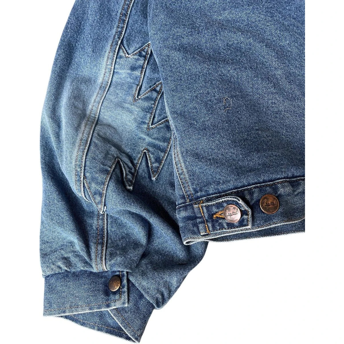 Kapital 12.5oz Broken Denim x Boa Fleece Thunderbird Jacket
