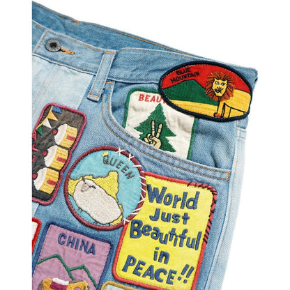 Kapital 12.5oz Denim 5P Rat Flare Pants (Beautiful World Insane Remake)