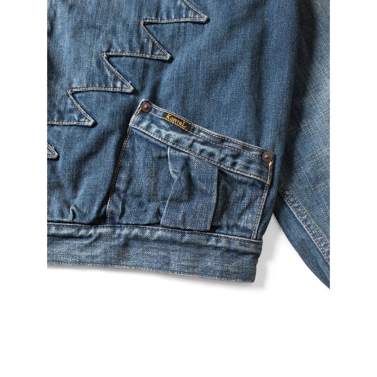 Kapital 12oz Denim Santo Domingo Thunderbird Jacket (Distressed)
