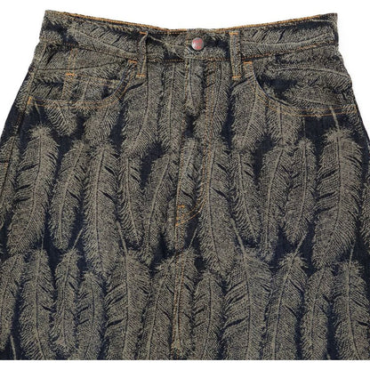 Kapital 12oz Magpie Denim High Waisted Maxi Skirt