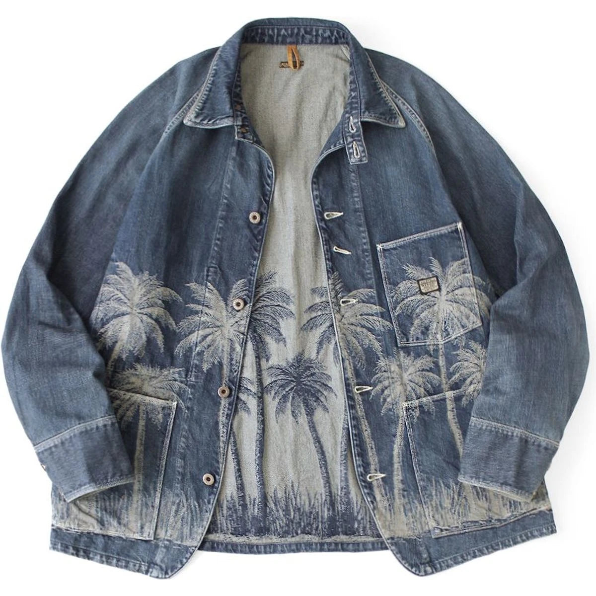 Kapital 12oz Palm Tree Jacquard Denim Cactus Coveralls