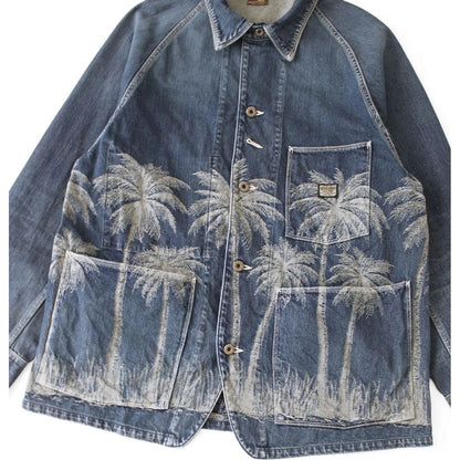 Kapital 12oz Palm Tree Jacquard Denim Cactus Coveralls