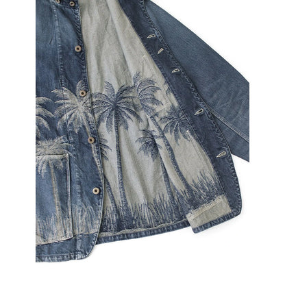 Kapital 12oz Palm Tree Jacquard Denim Cactus Coveralls