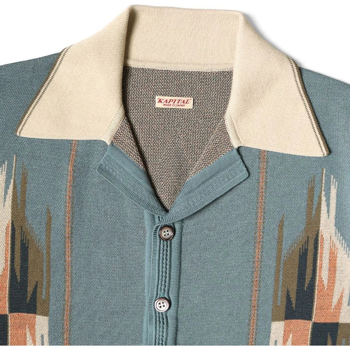Kapital 12G Cotton Knit Chimayo Pattern Aloha Polo