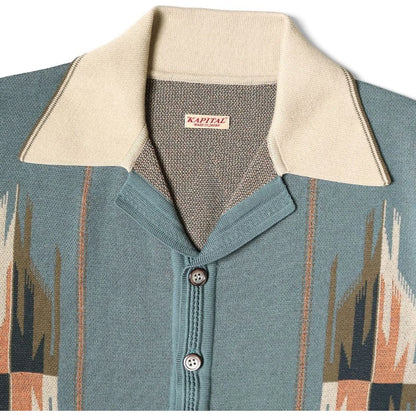 Kapital 12G Cotton Knit Chimayo Pattern Aloha Polo