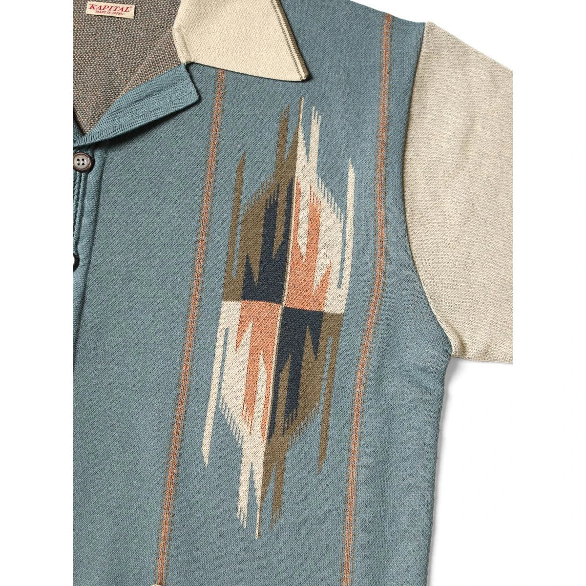 Kapital 12G Cotton Knit Chimayo Pattern Aloha Polo