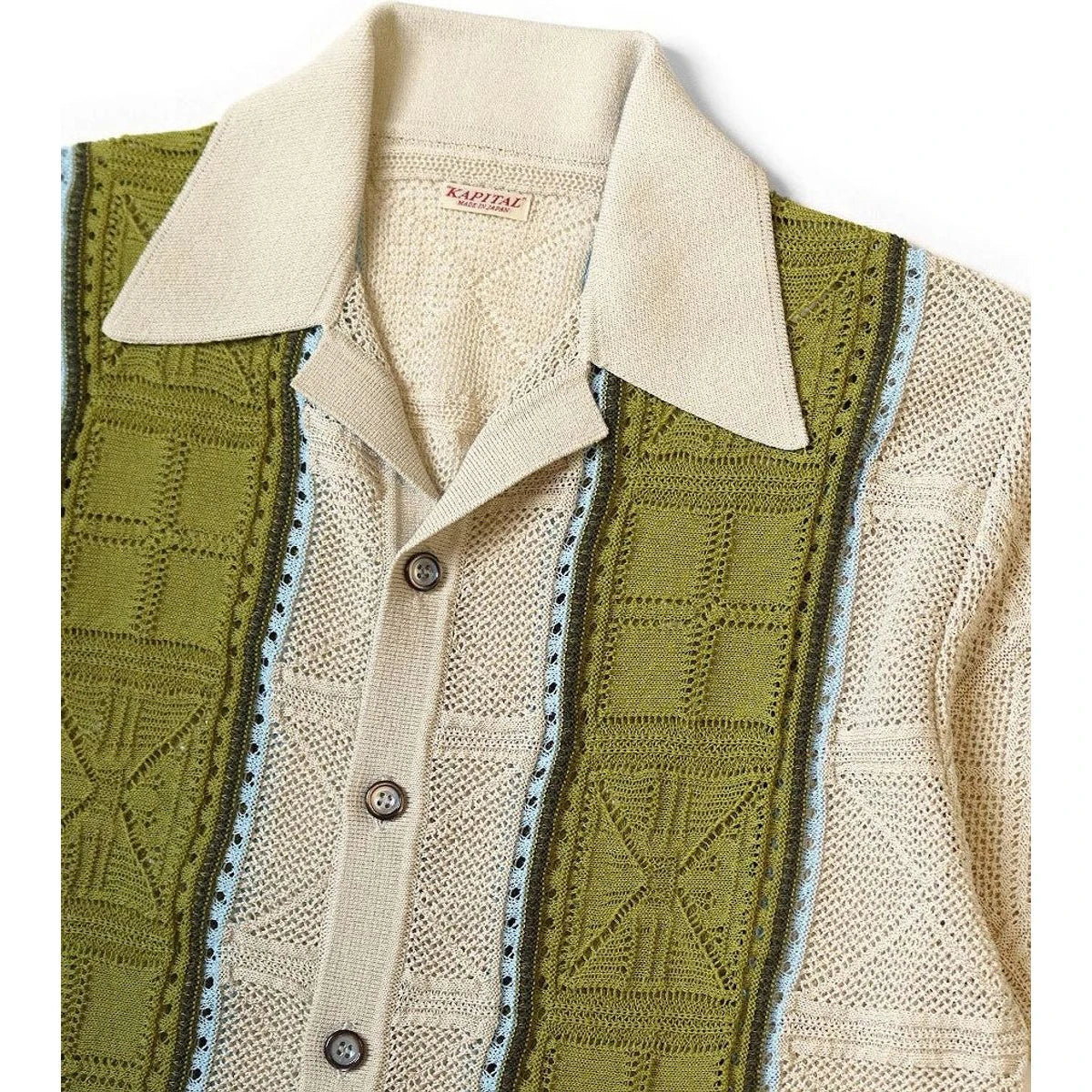 Kapital 12G Crochet Knit Tennessee Aloha Polo
