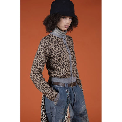 Kapital 12G Leopard Print Wool Bolero Cardigan