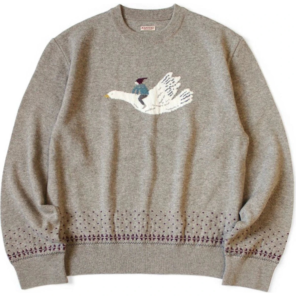 Kapital 12G Wool Crew Neck Sweater (Fly Goose)
