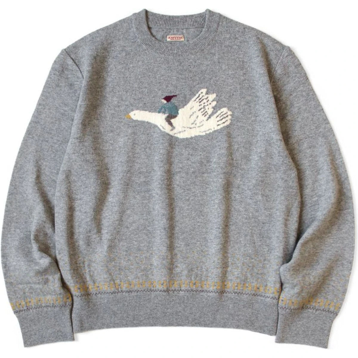 Kapital 12G Wool Crew Neck Sweater (Fly Goose)