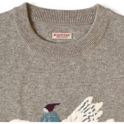 Kapital 12G Wool Crew Neck Sweater (Fly Goose)
