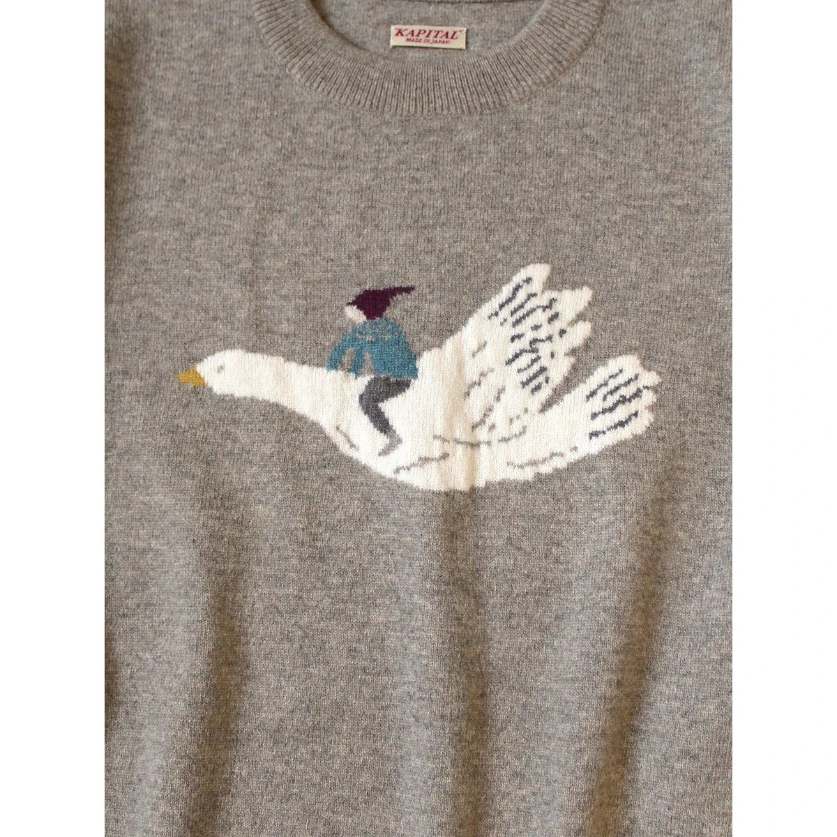 Kapital 12G Wool Crew Neck Sweater (Fly Goose)