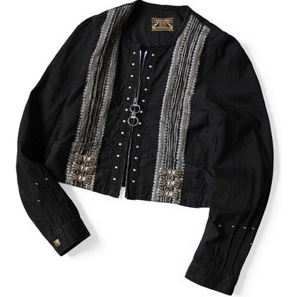 Kapital 12oz Arrow Pattern Jacquard Denim Bolero Jacket