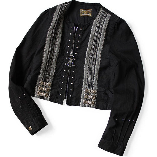 Kapital 12oz Arrow Pattern Jacquard Denim Bolero Jacket
