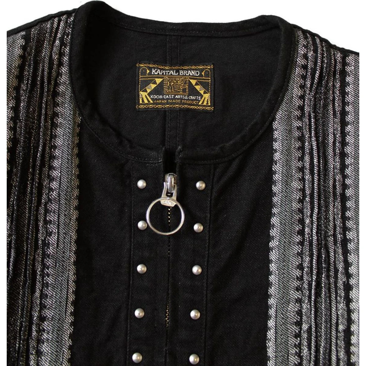 Kapital 12oz Arrow Pattern Jacquard Denim Bolero Jacket