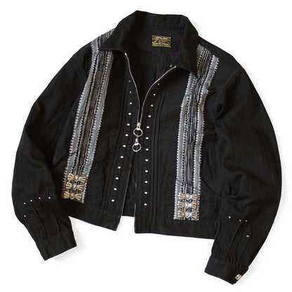 Kapital 12oz Yagasuri Jacquard Denim Drizzler Jacket