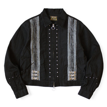 Kapital 12oz Yagasuri Jacquard Denim Drizzler Jacket